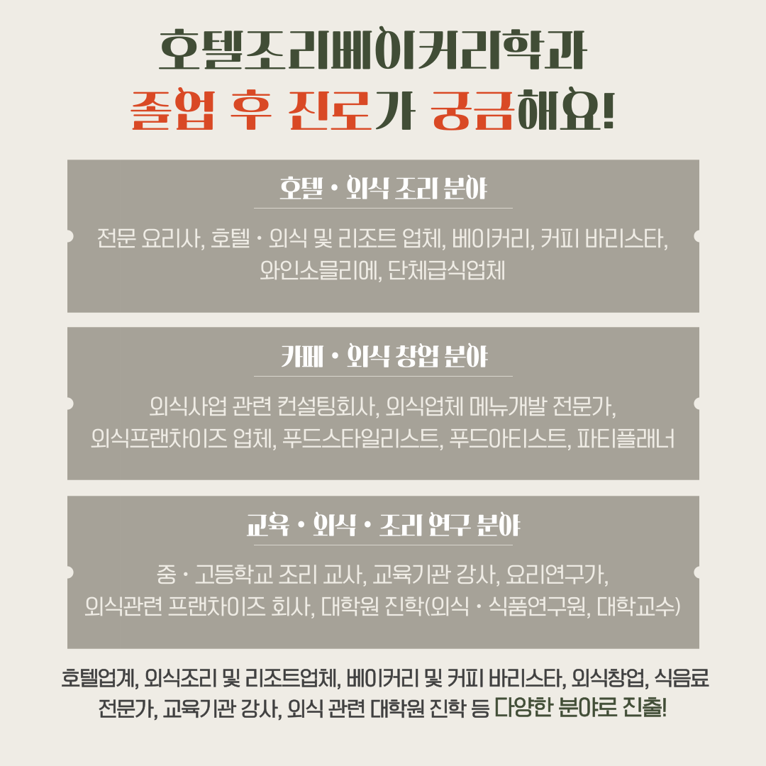 호텔조리베이커리학과